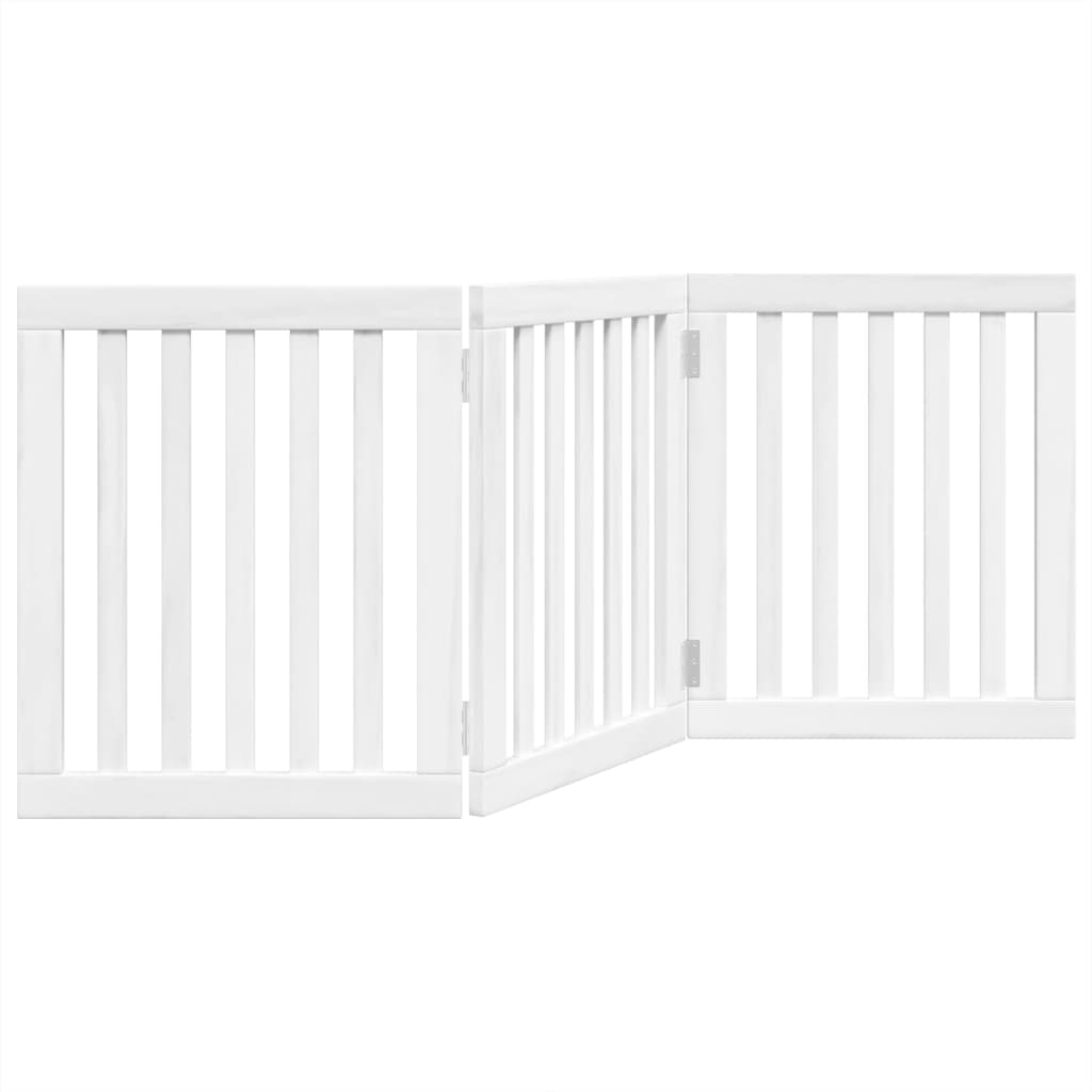 Zábrana pro psy skládací 3 panely bílá 150 cm topolové dřevo