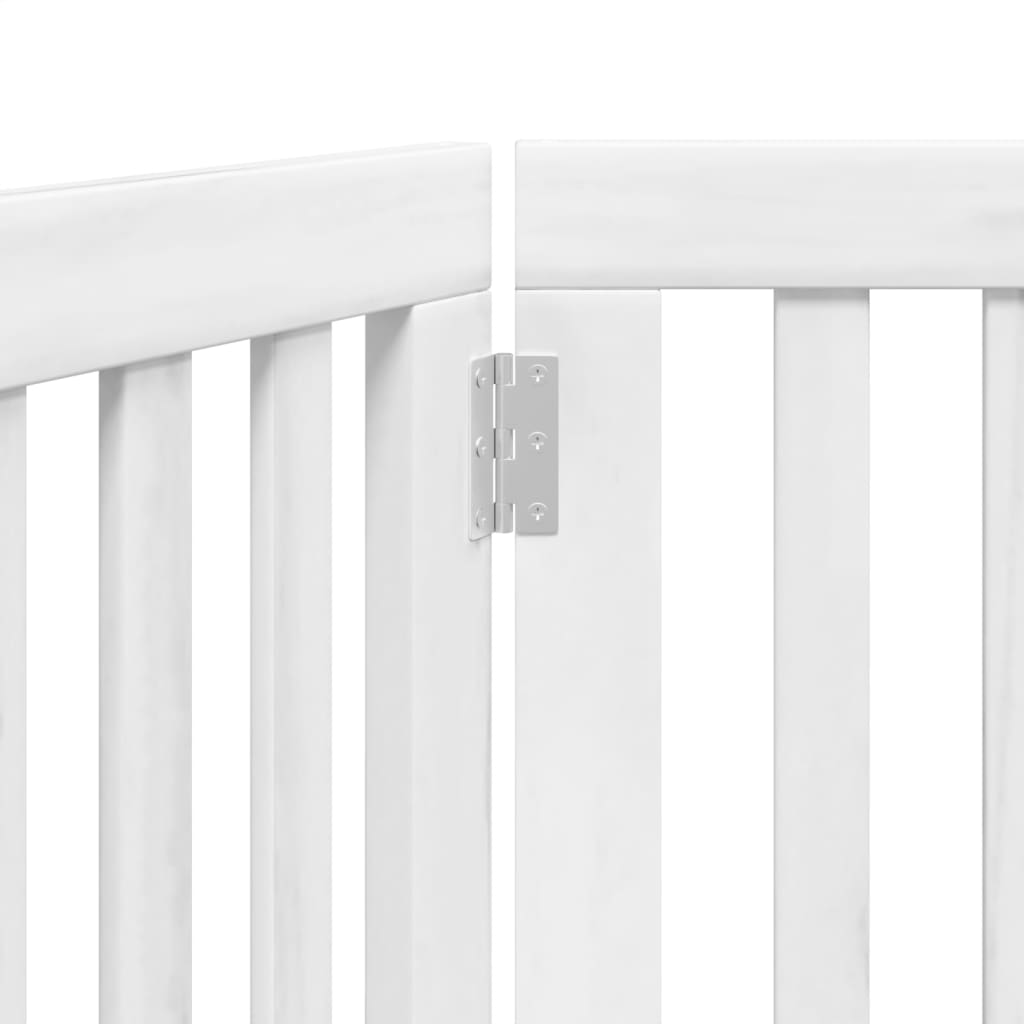 Zábrana pro psy skládací 3 panely bílá 150 cm topolové dřevo
