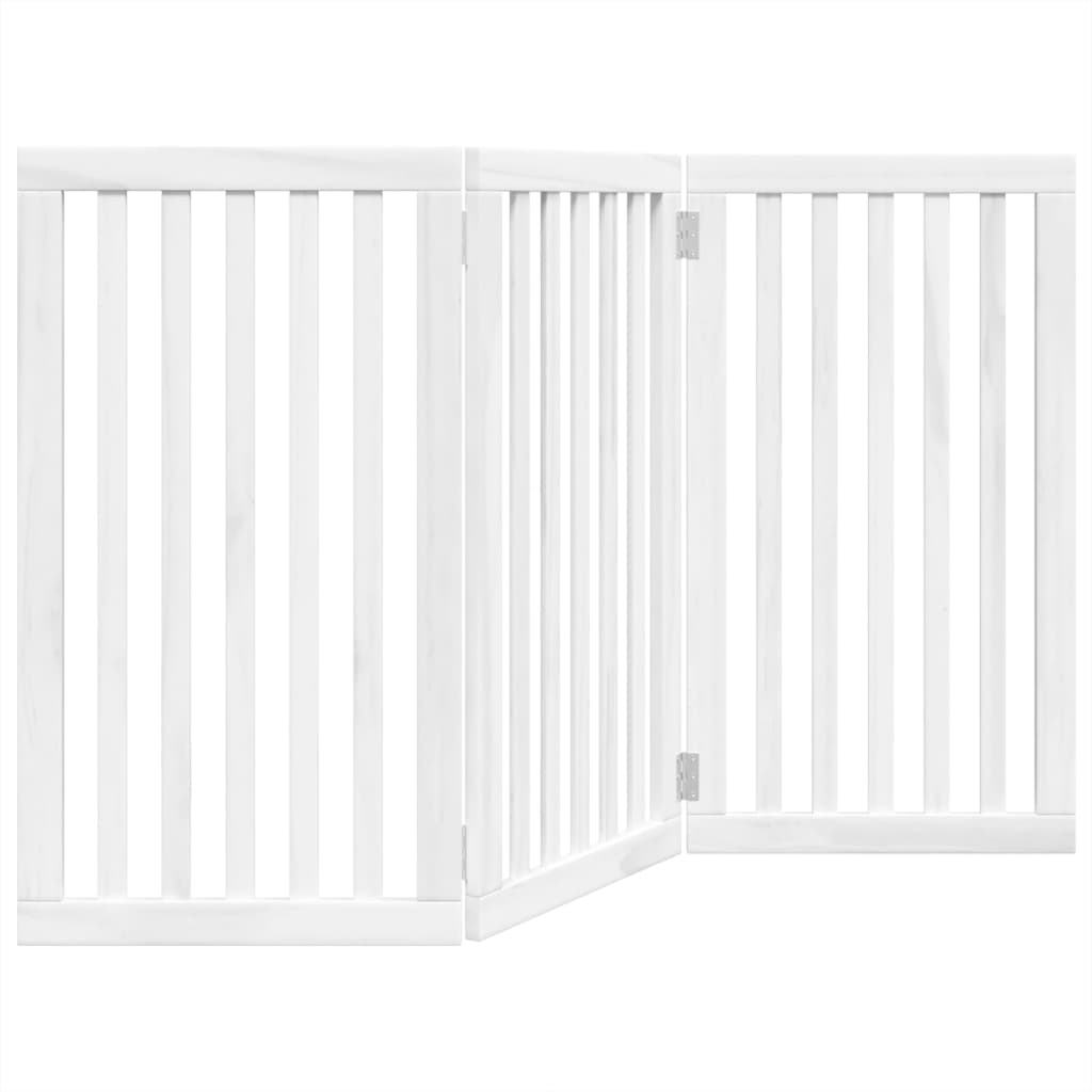 Zábrana pro psy skládací 3 panely bílá 150 cm topolové dřevo