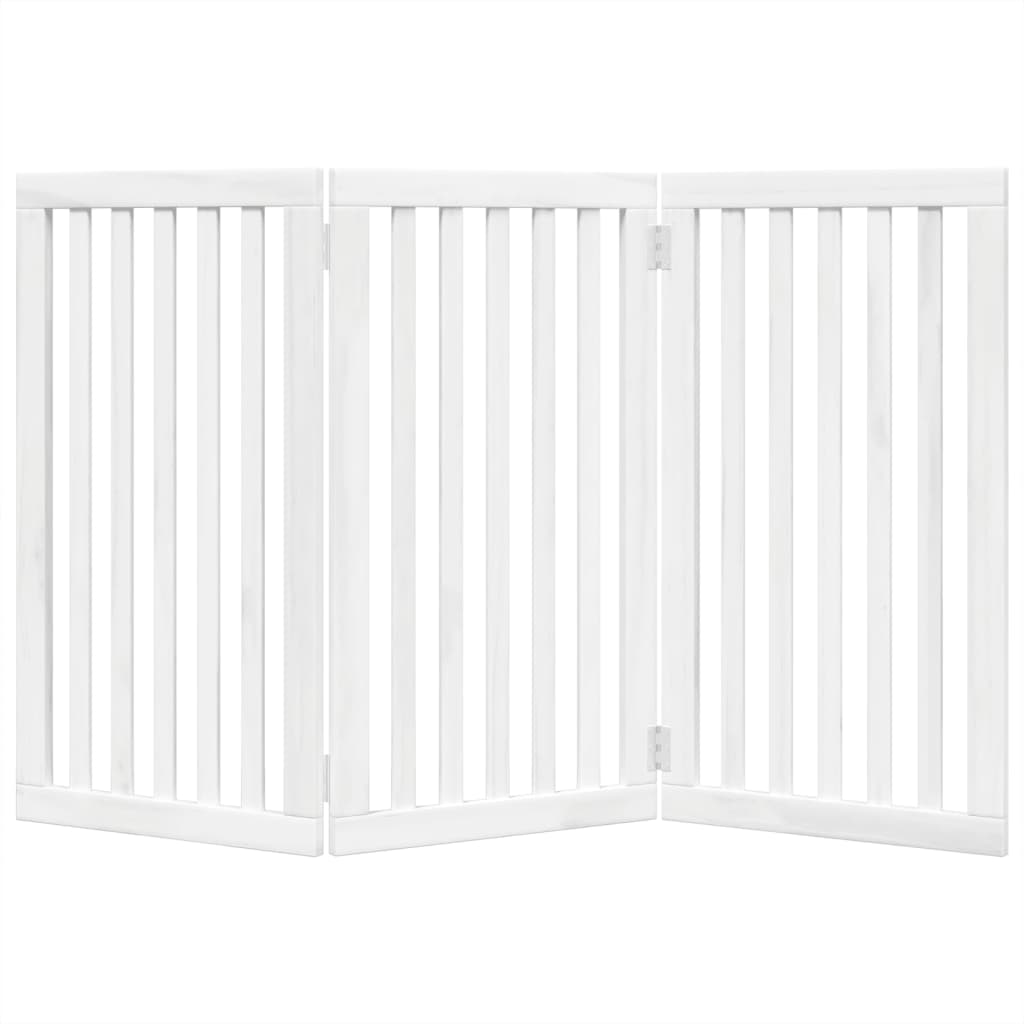 Zábrana pro psy skládací 3 panely bílá 150 cm topolové dřevo