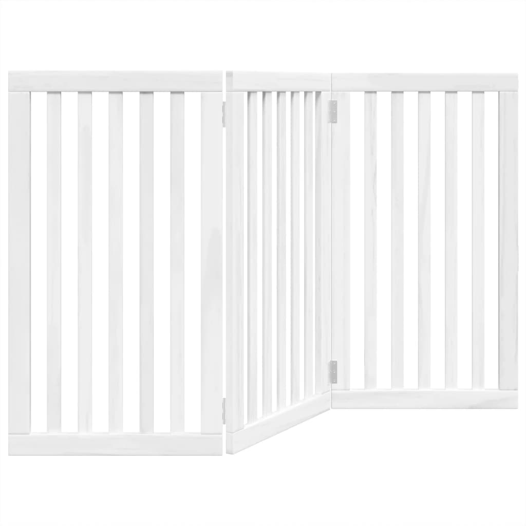 Zábrana pro psy skládací 3 panely bílá 150 cm topolové dřevo
