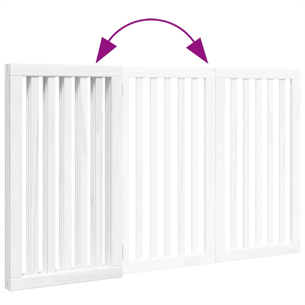 Zábrana pro psy skládací 3 panely bílá 150 cm topolové dřevo