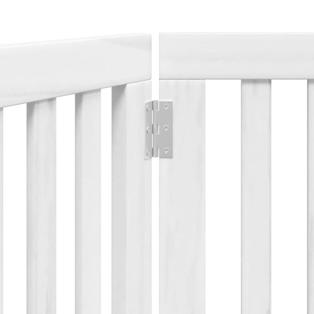 Zábrana pro psy skládací 3 panely bílá 150 cm topolové dřevo