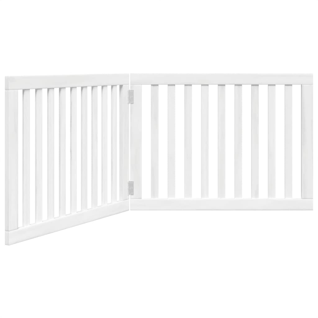 Zábrana pro psy skládací 2 panely bílá 160 cm topolové dřevo