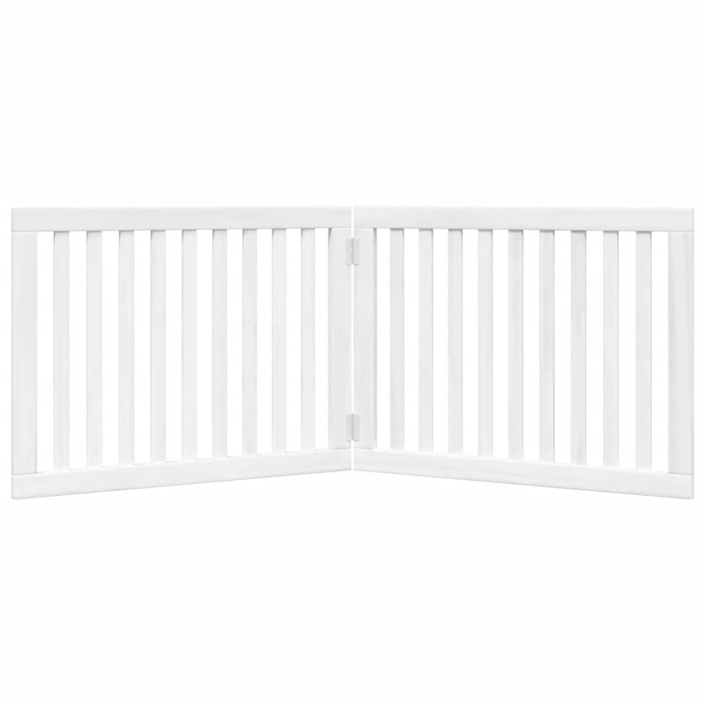Zábrana pro psy skládací 2 panely bílá 160 cm topolové dřevo