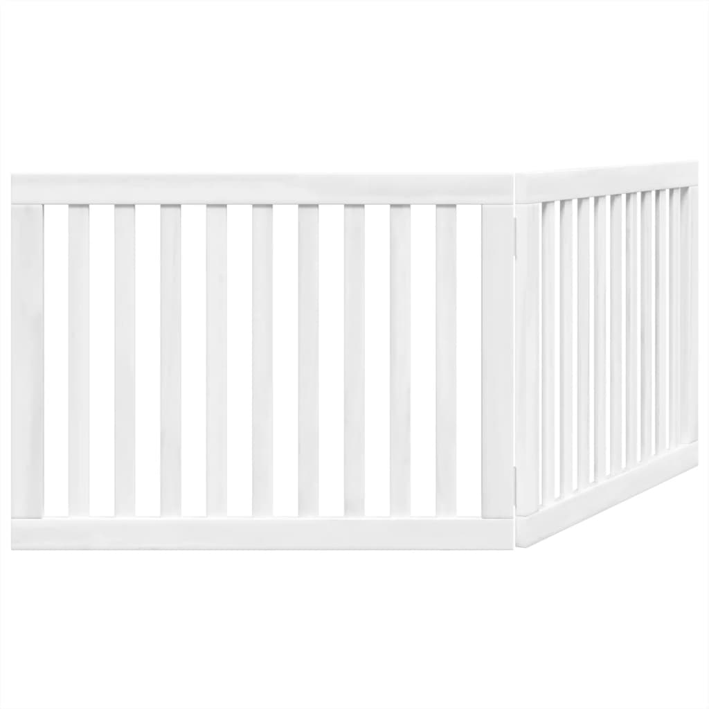 Zábrana pro psy skládací 2 panely bílá 160 cm topolové dřevo