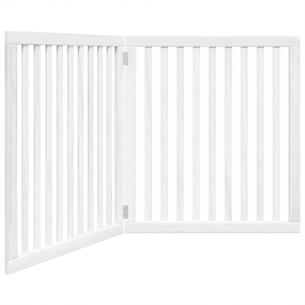 Zábrana pro psy skládací 2 panely bílá 160 cm topolové dřevo