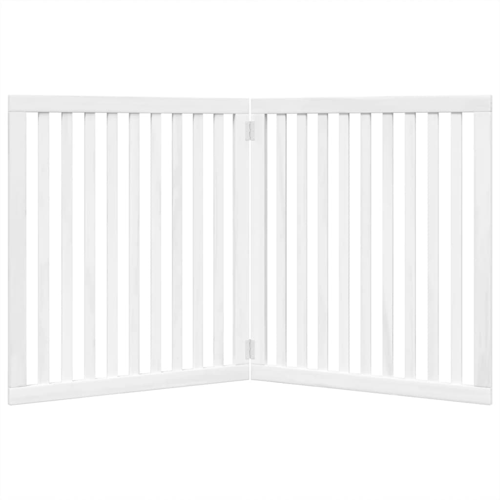 Zábrana pro psy skládací 2 panely bílá 160 cm topolové dřevo
