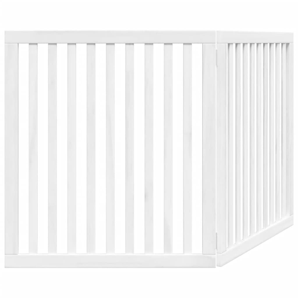 Zábrana pro psy skládací 2 panely bílá 160 cm topolové dřevo