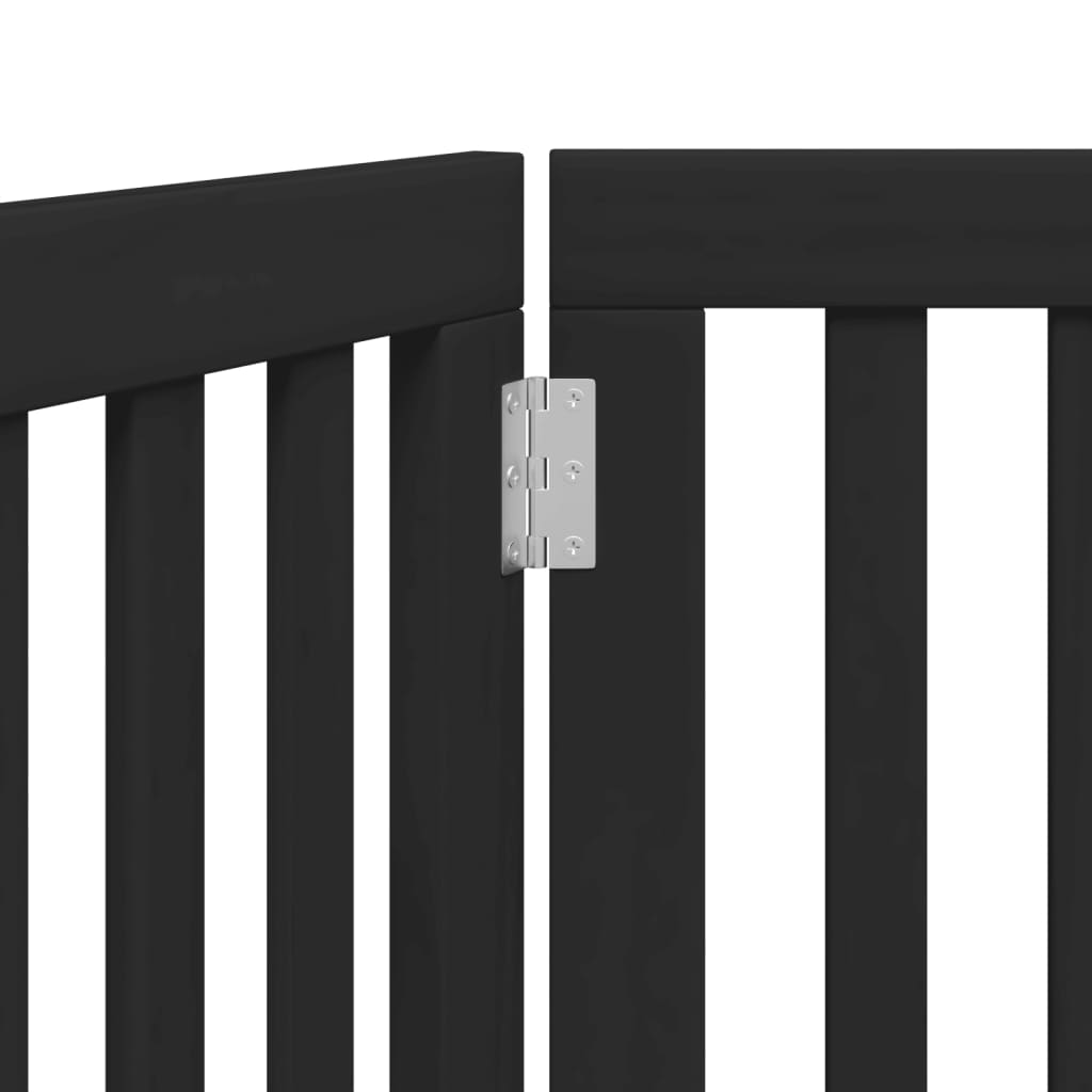 Zábrana pro psy skládací 3 panely černá 150 cm topolové dřevo