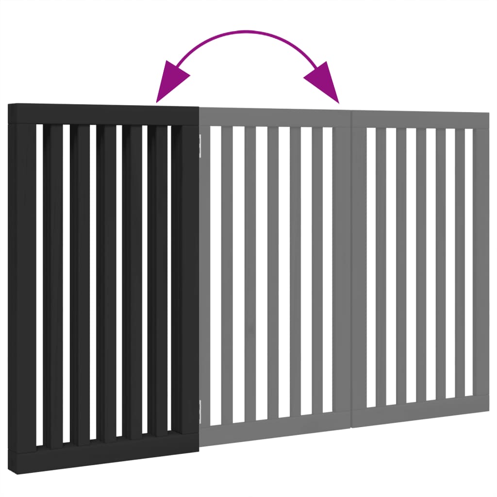 Zábrana pro psy skládací 3 panely černá 150 cm topolové dřevo