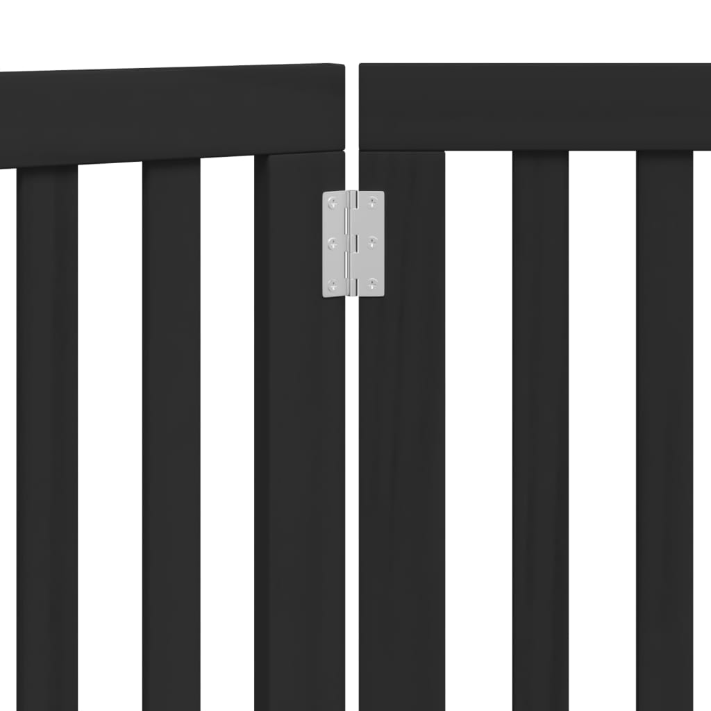 Zábrana pro psy skládací 3 panely černá 150 cm topolové dřevo