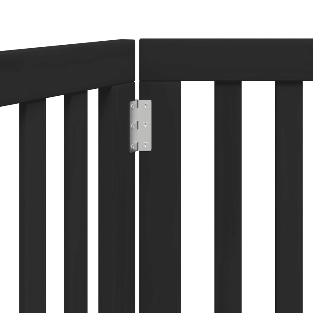 Zábrana pro psy skládací 2 panely černá 160 cm topolové dřevo