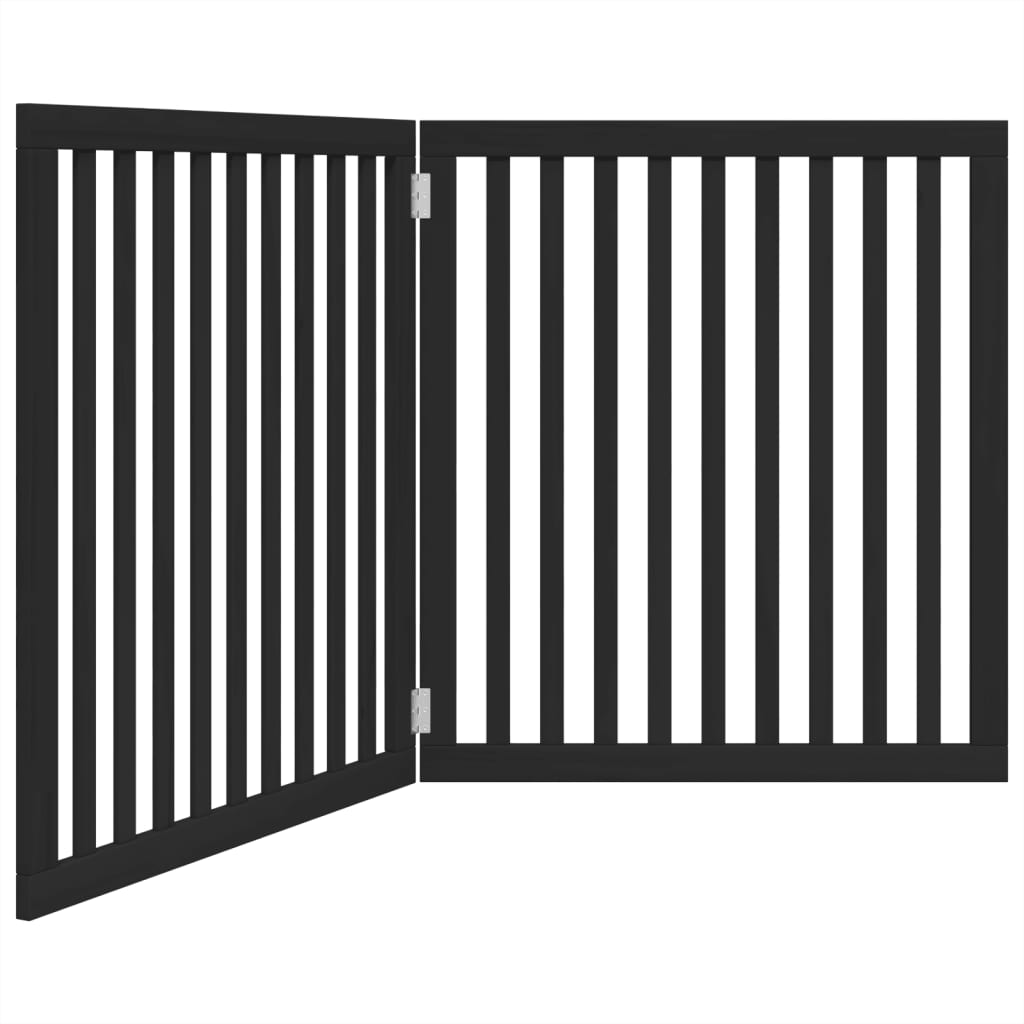 Zábrana pro psy skládací 2 panely černá 160 cm topolové dřevo