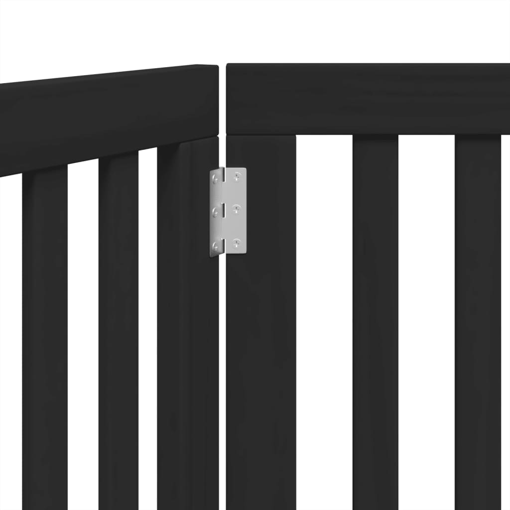 Zábrana pro psy skládací 2 panely černá 160 cm topolové dřevo