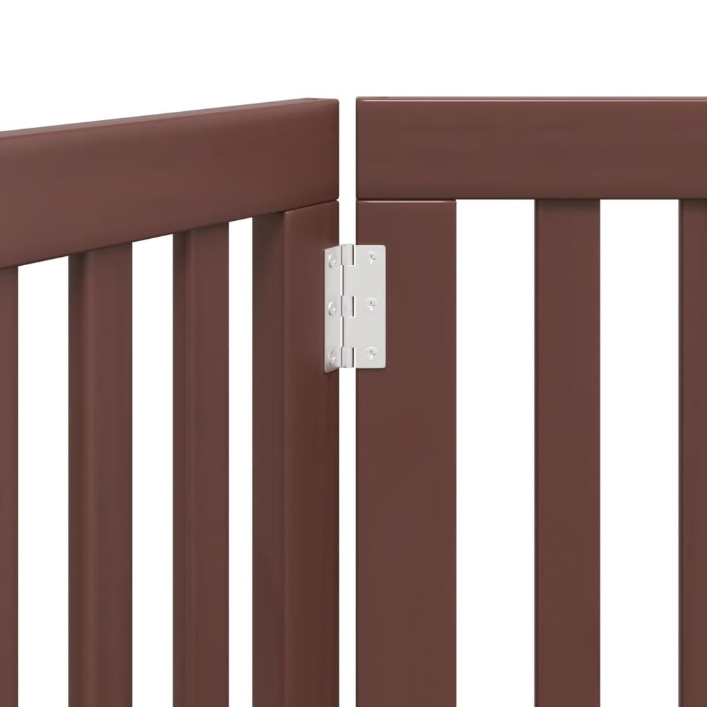 Zábrana pro psy skládací 3 panely hnědá 150 cm topolové dřevo