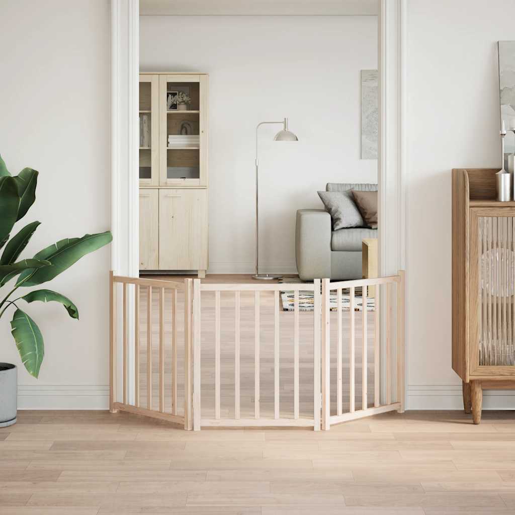 Zábrana pro psy skládací 3 panely 150 cm masivní jedle
