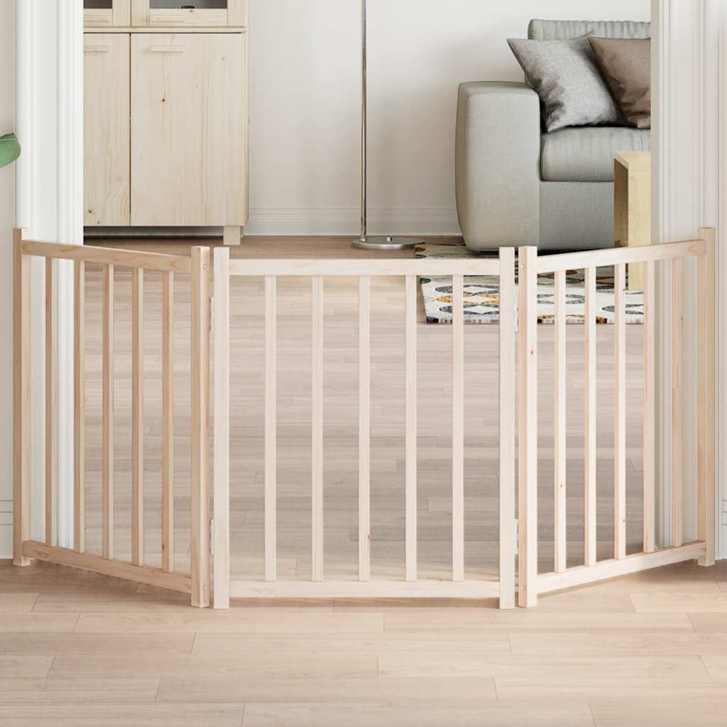 Zábrana pro psy skládací 3 panely 150 cm masivní jedle