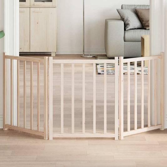 Zábrana pro psy skládací 3 panely 150 cm masivní jedle