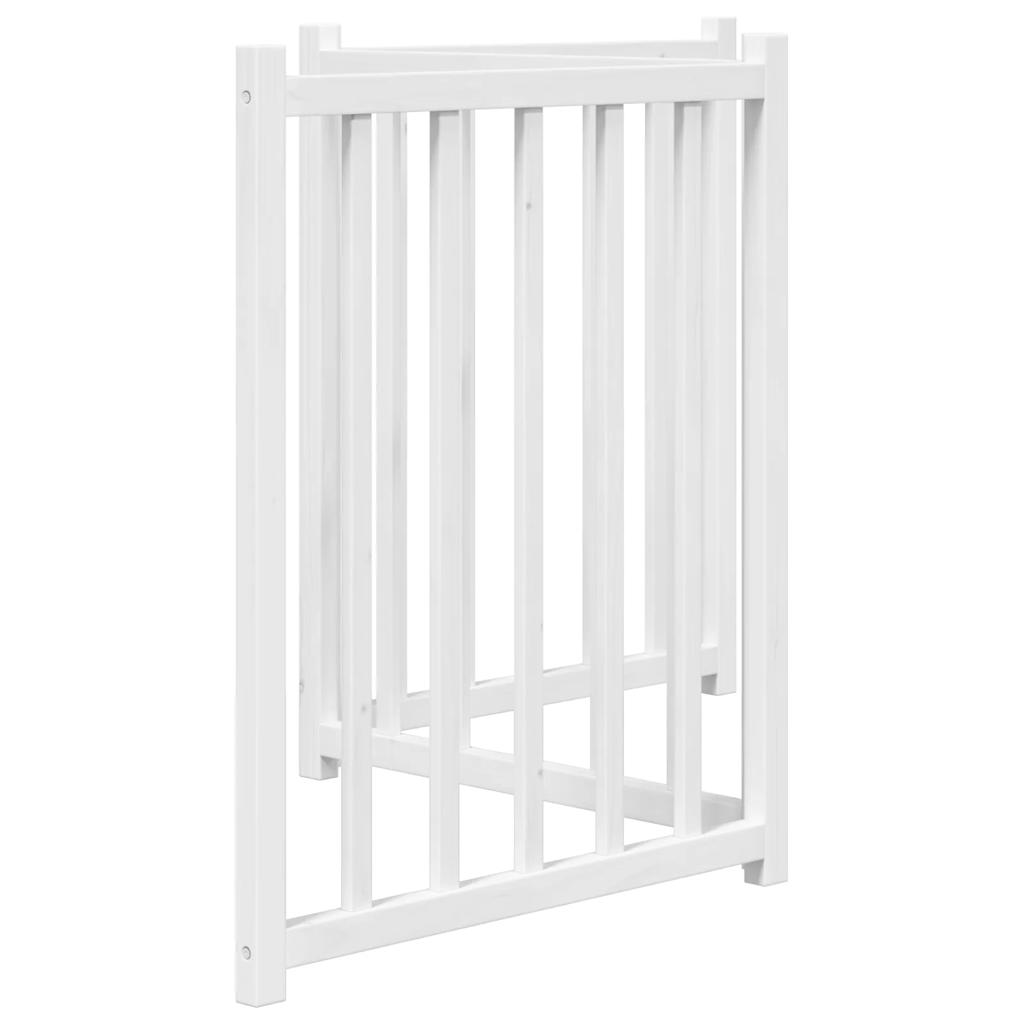 Zábrana pro psy skládací 3 panely bílá 150 cm masivní jedle