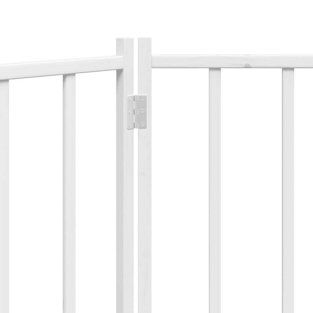 Zábrana pro psy skládací 3 panely bílá 150 cm masivní jedle