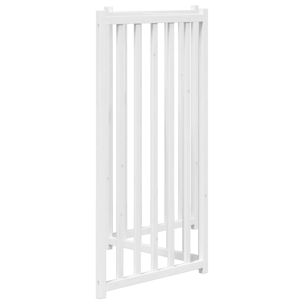 Zábrana pro psy skládací 3 panely bílá 150 cm masivní jedle