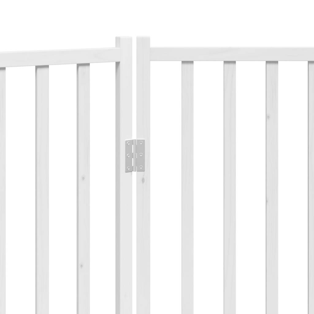 Zábrana pro psy skládací 3 panely bílá 150 cm masivní jedle