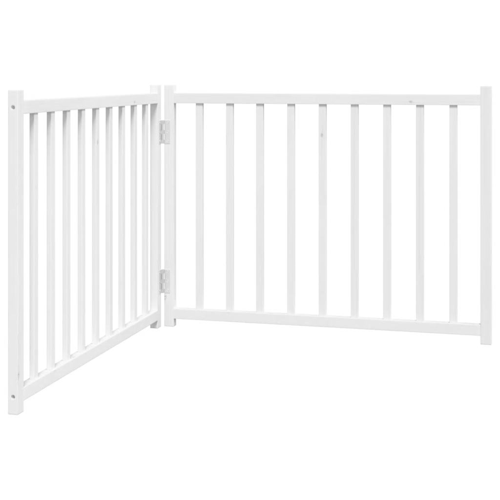 Zábrana pro psy skládací 2 panely bílá 160 cm masivní jedle