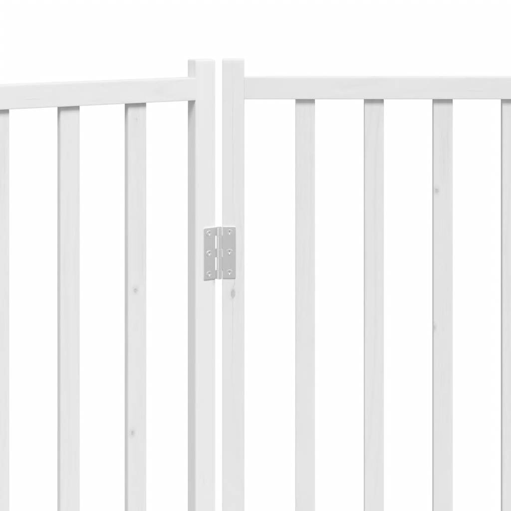 Zábrana pro psy skládací 2 panely bílá 160 cm masivní jedle