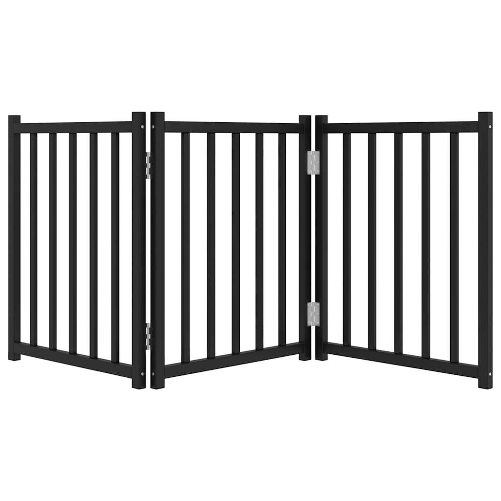 Zábrana pro psy skládací 3 panely černá 150 cm masivní jedle