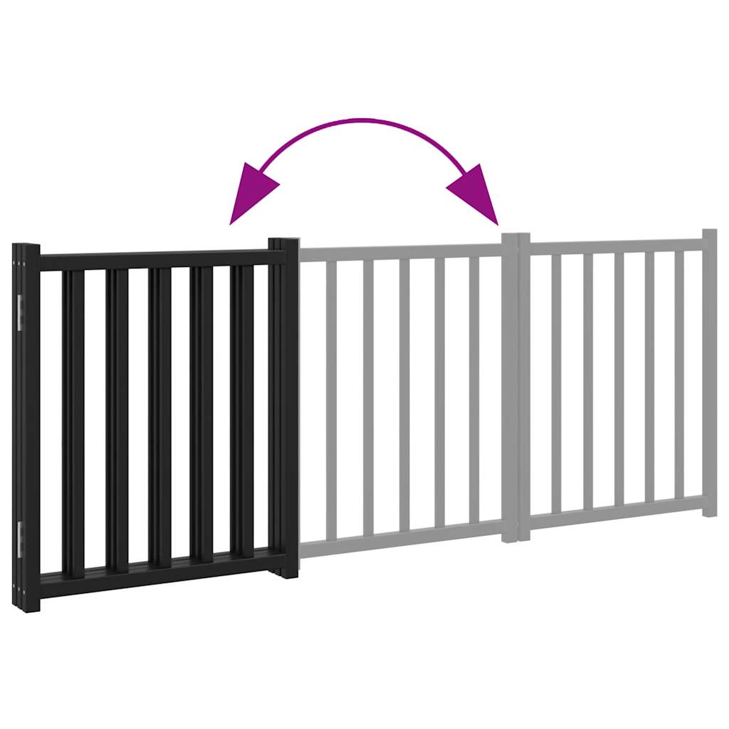 Zábrana pro psy skládací 3 panely černá 150 cm masivní jedle
