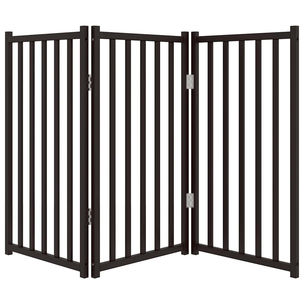 Zábrana pro psy skládací 3 panely černá 150 cm masivní jedle