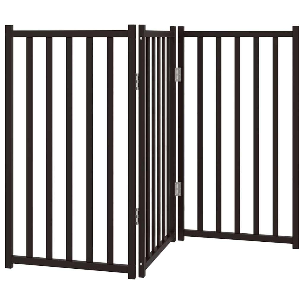 Zábrana pro psy skládací 3 panely černá 150 cm masivní jedle