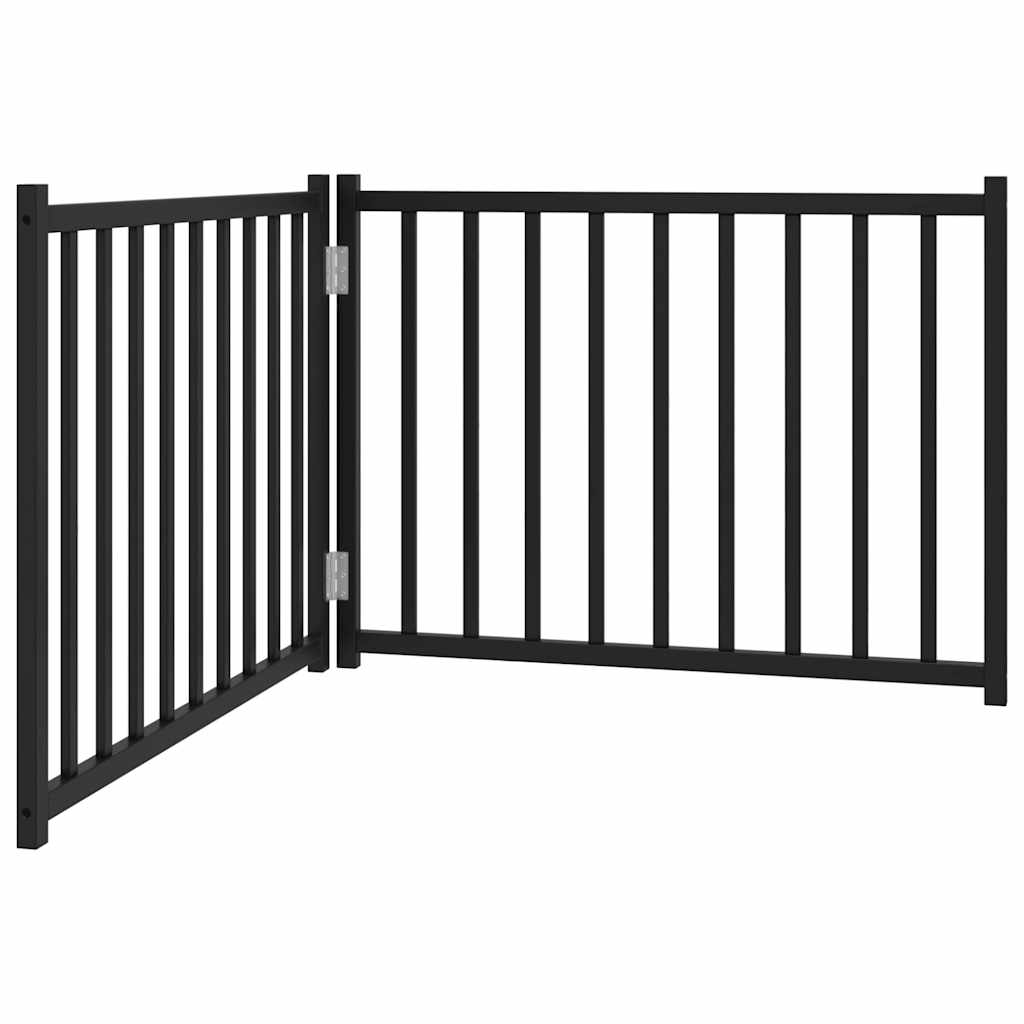 Zábrana pro psy skládací 2 panely černá 160 cm masivní jedle