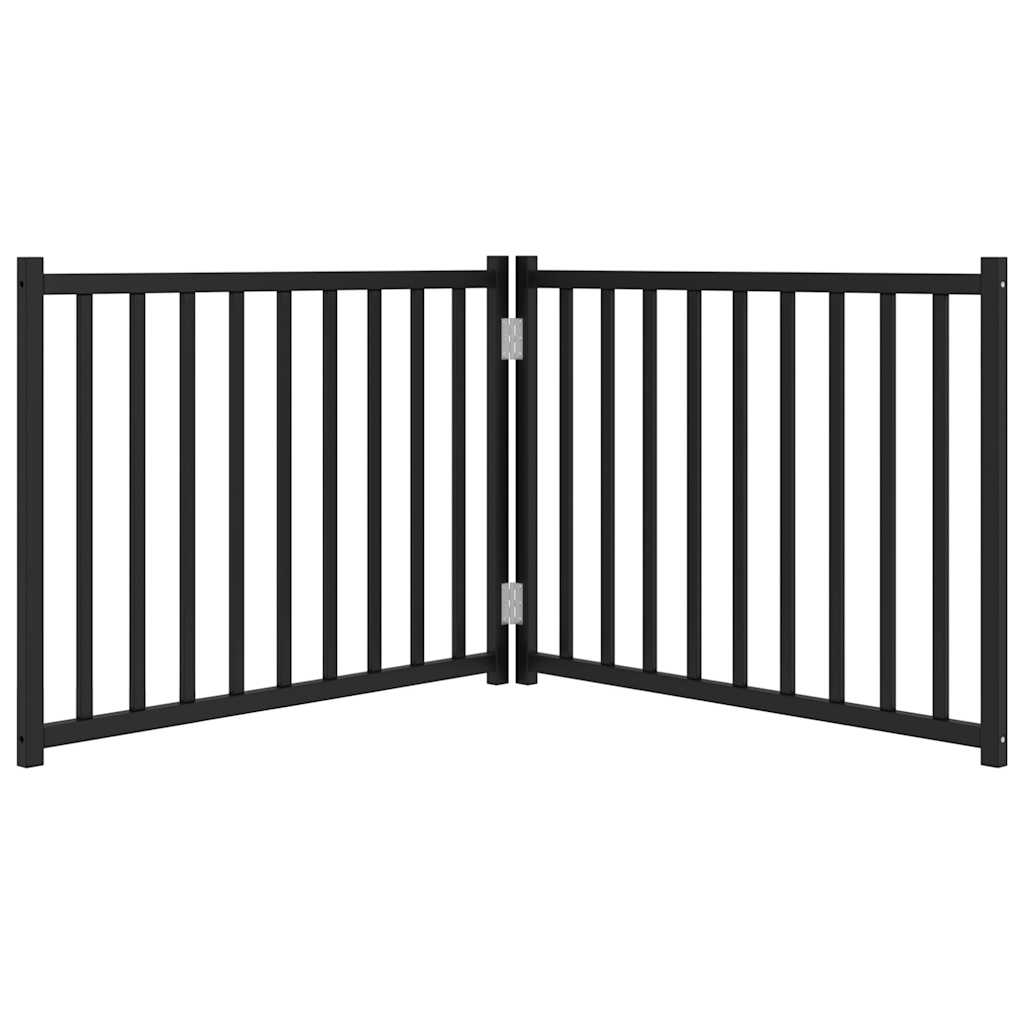 Zábrana pro psy skládací 2 panely černá 160 cm masivní jedle