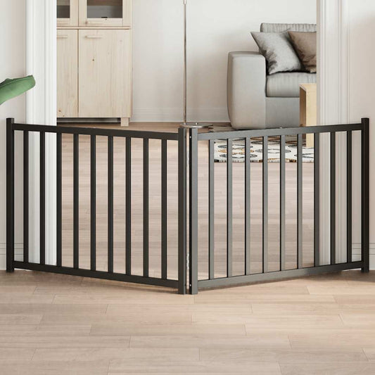 Zábrana pro psy skládací 2 panely černá 160 cm masivní jedle