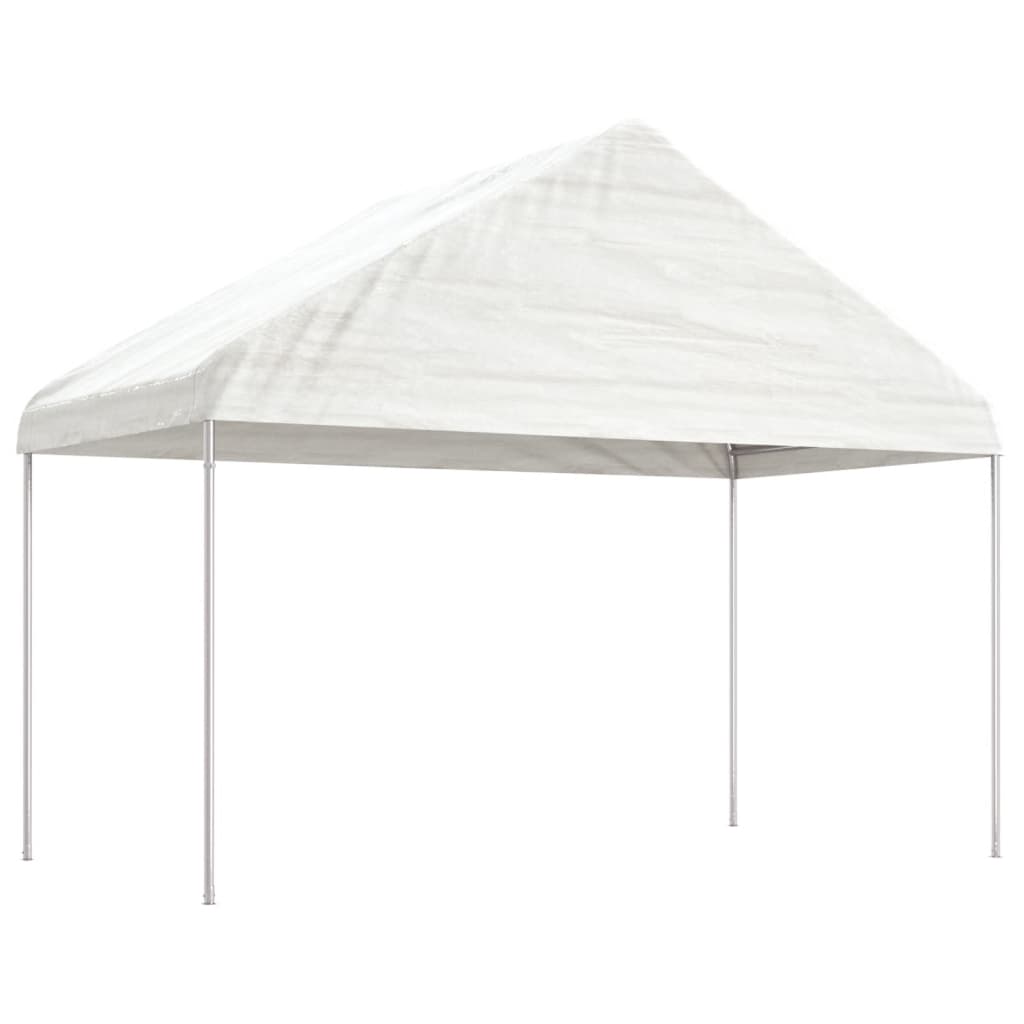 Altán se střechou bílý 4,08 x 2,23 x 3,22 m polyethylen