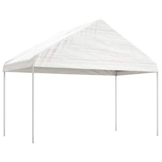Altán se střechou bílý 4,08 x 2,23 x 3,22 m polyethylen