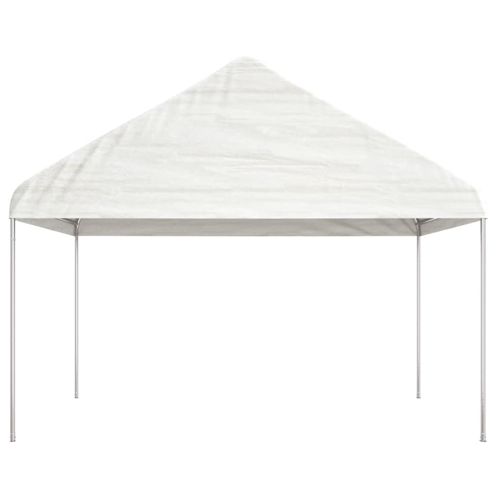 Altán se střechou bílý 4,08 x 2,23 x 3,22 m polyethylen