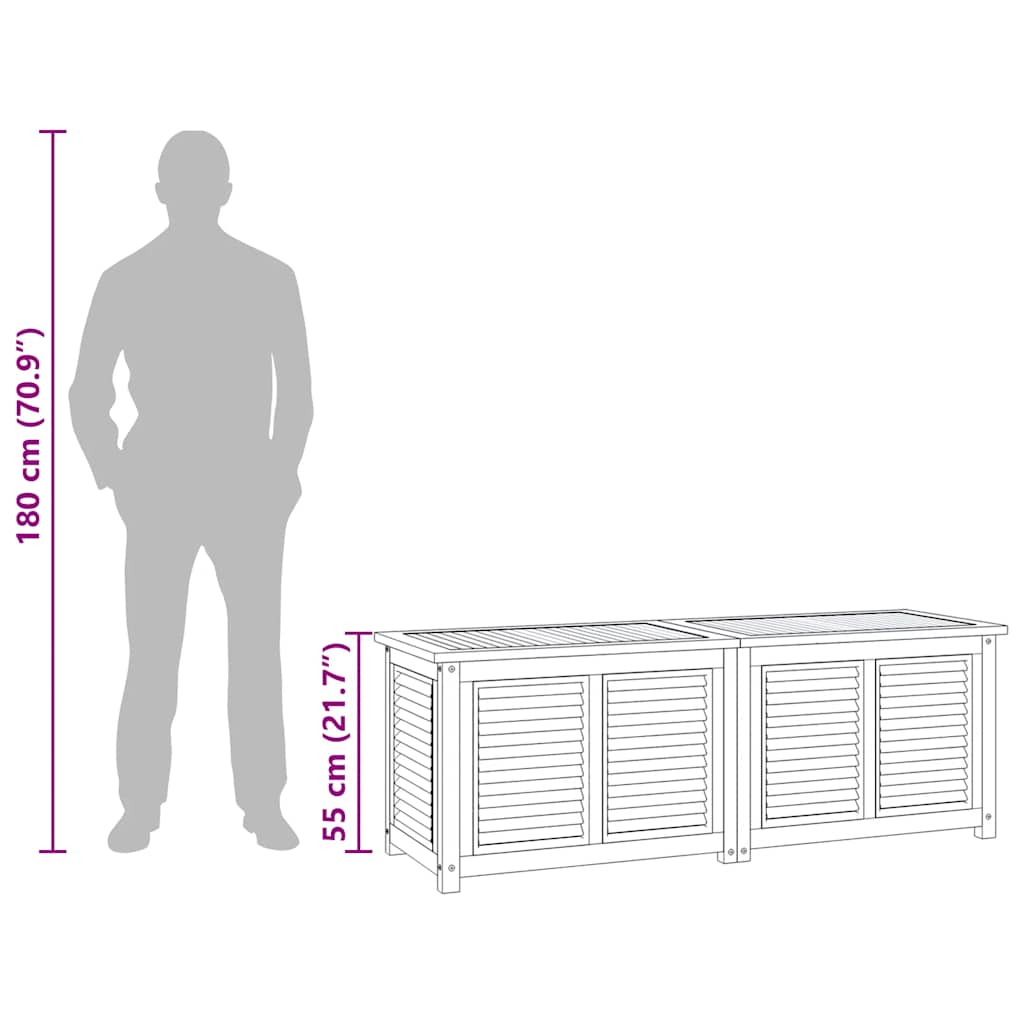 Zahradní úložný box s vložkou 150 x 50 x 55 cm masivní teak