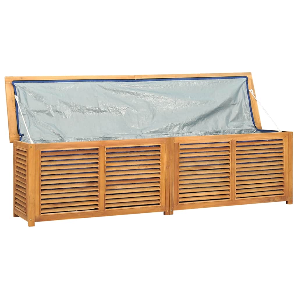 Zahradní úložný box s vložkou 200 x 50 x 55 cm masivní teak