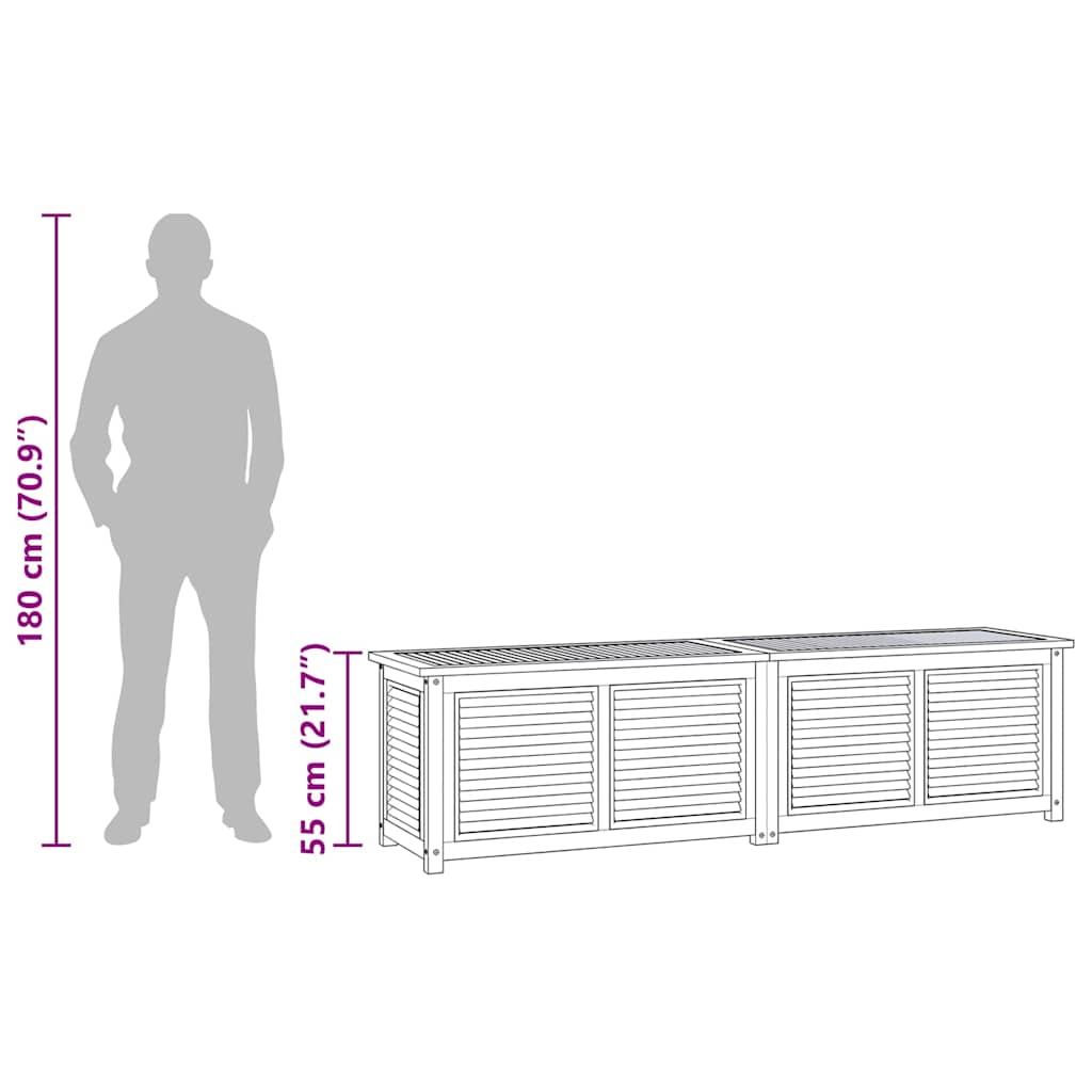 Zahradní úložný box s vložkou 200 x 50 x 55 cm masivní teak