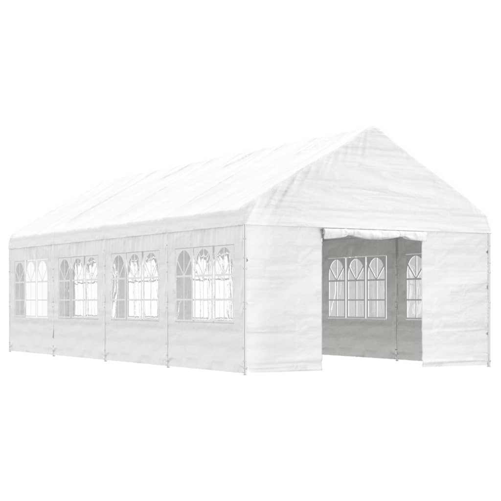 Altán se střechou bílý 8,92 x 4,08 x 3,22 m polyethylen