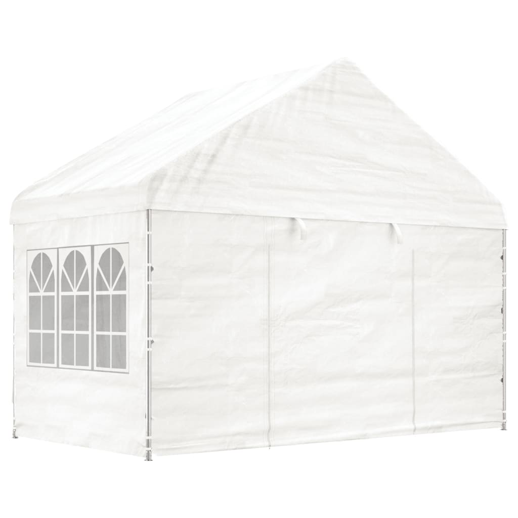 Altán se střechou bílý 8,92 x 4,08 x 3,22 m polyethylen