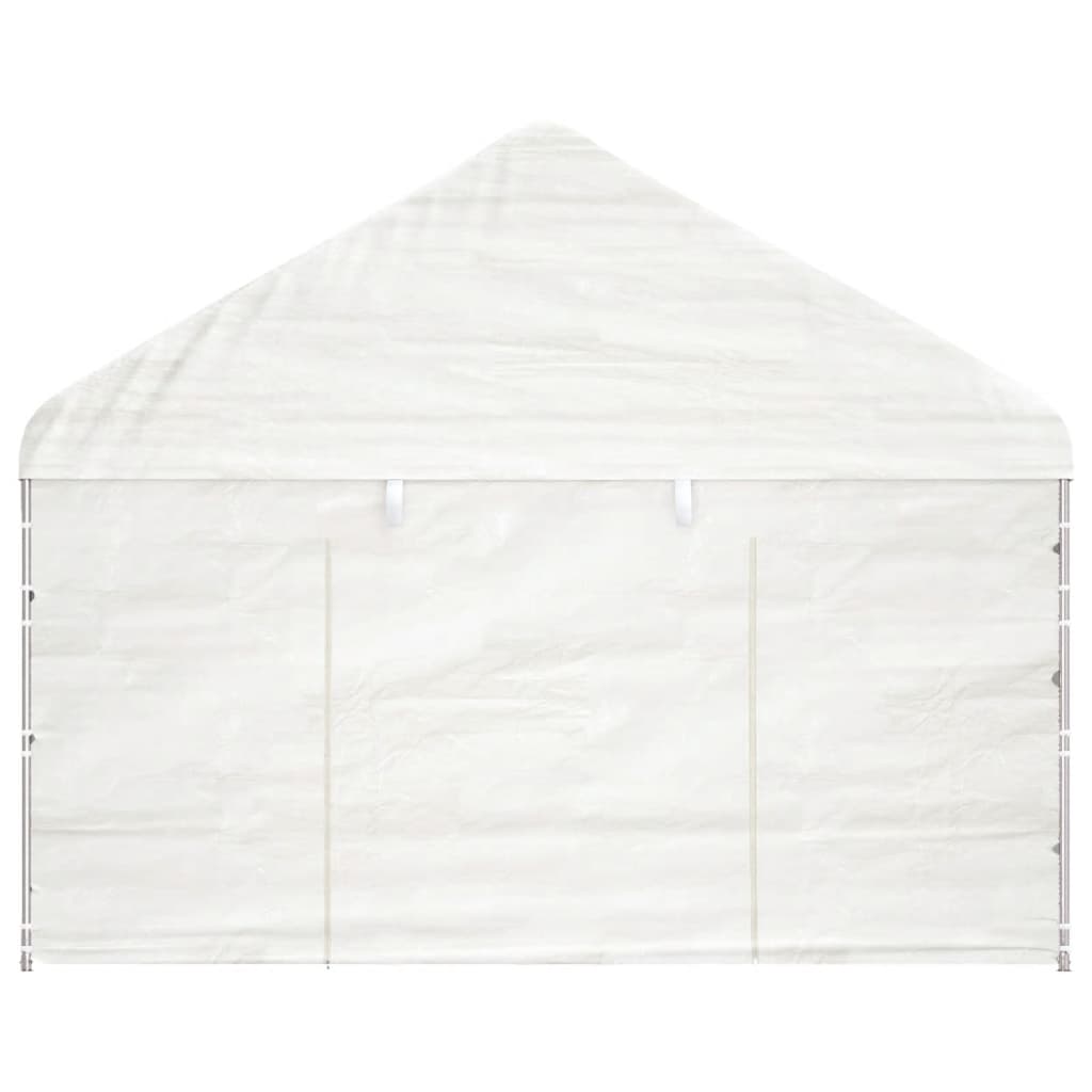 Altán se střechou bílý 8,92 x 4,08 x 3,22 m polyethylen