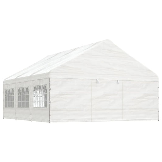 Altán se střechou bílý 6,69 x 5,88 x 3,75 m polyethylen