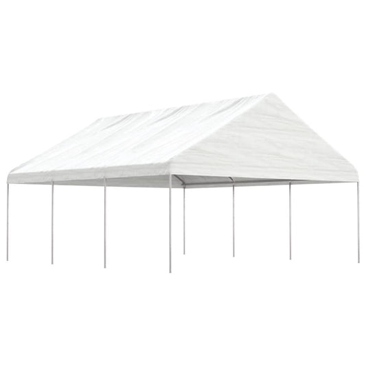 Altán se střechou bílý 6,69 x 5,88 x 3,75 m polyethylen