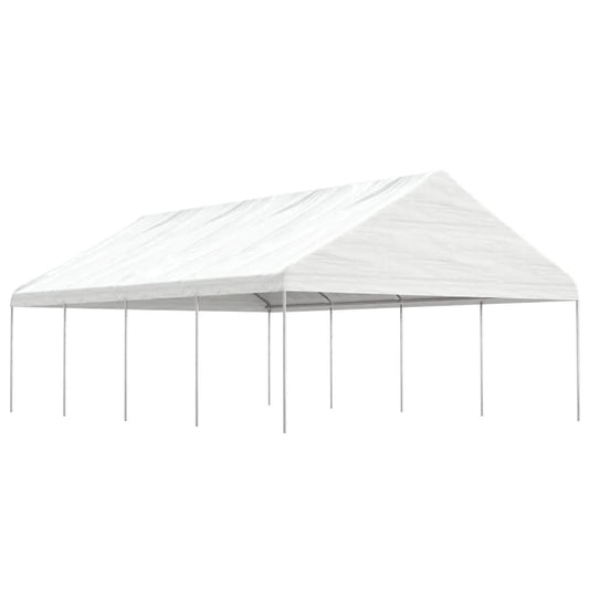Altán se střechou bílý 8,92 x 5,88 x 3,75 m polyethylen