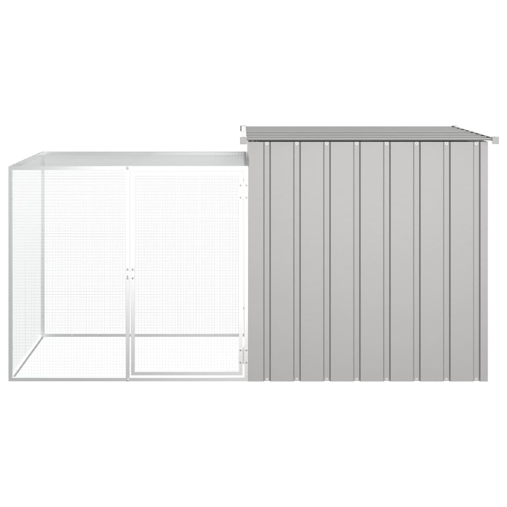 Klec pro králíky šedá 200 x 91 x 100 cm pozinkovaná ocel