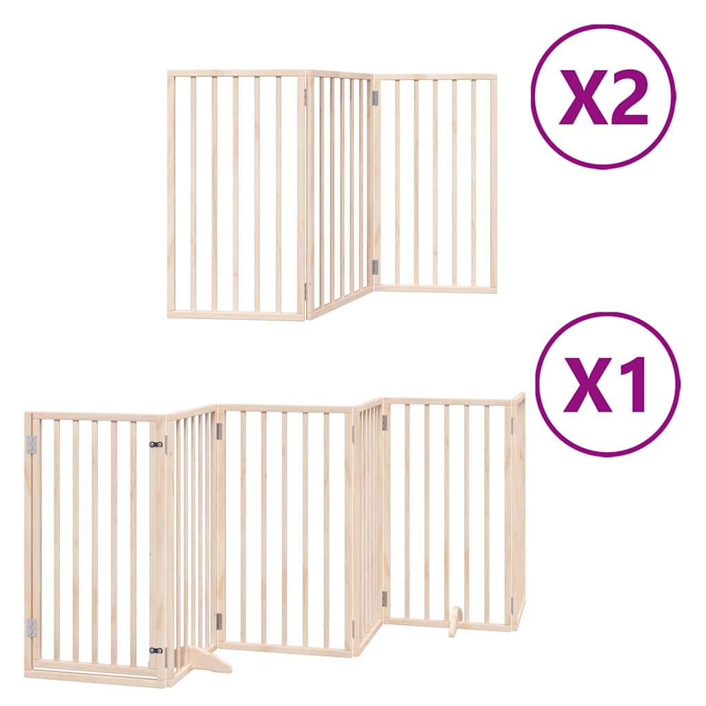 Zábrana pro psy s dvířky skládací 12 panelů 600 cm topol